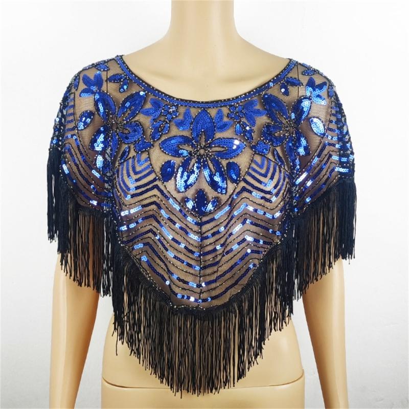 Sparkling Sequined Embroidered Shawl Wrap for Evening Gowns and Dresses Comfortable Wear Capes for Women Special Occasion