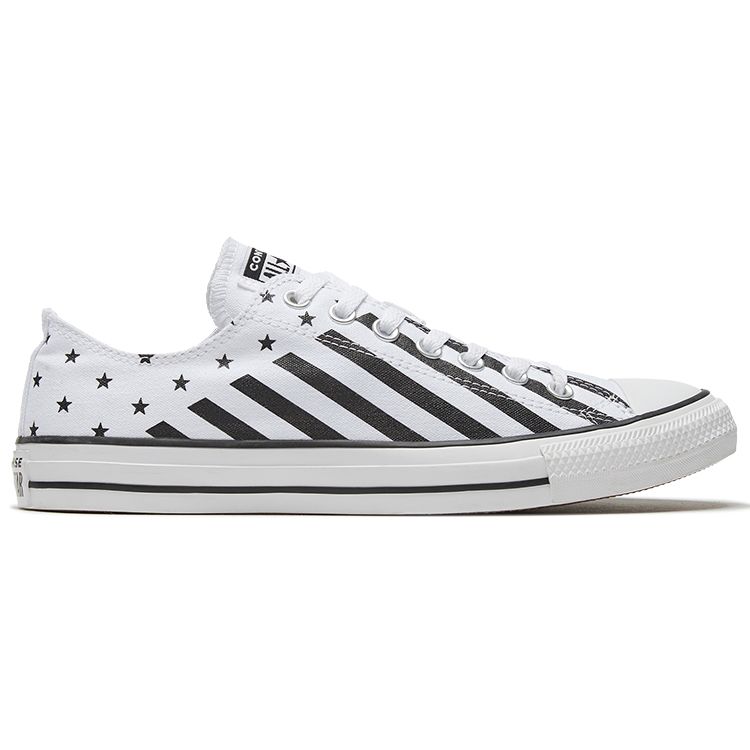 Converse Chuck Taylor All Star Sapatos de Lona Confortáveis de Cano Baixo Tênis Unissex Preto Branco 167837C