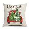 Christmas Pillow Cover New Linen Cartoon Black Print Holiday Home Sofa Cushion Cover