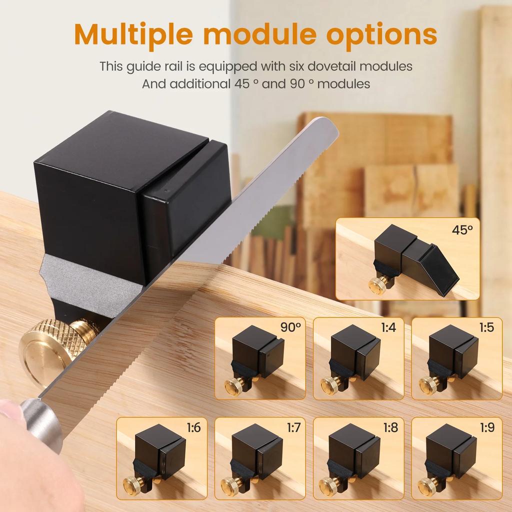 Aluminum Alloy Magnetic Dovetail Saw Guide Angle Guide Saw Gauge Multifunctional Mortise and Tenon Drawing Rules Woodwork Tools