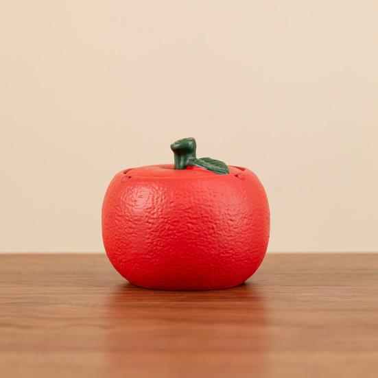 Simulated Fruit Ashtray with Lid Heat-resistant Resin Persimmon Ash Holder Ornament Home Office Outdoor Decorative Ash
