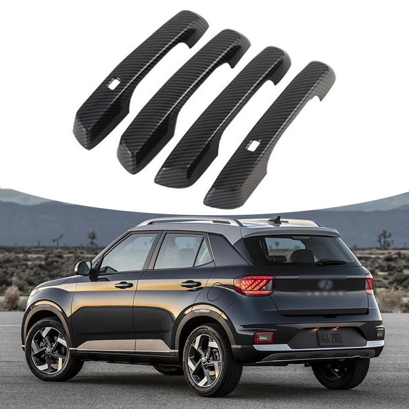 19-22 Hyundai Venue Carbon Fiber Door Handle Cover Decor