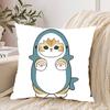 Hand Drawn Cute Cat Pillow Case Pattern Printed Pillowcase For Living Room Sofa Cushion Cover  Bedroom Decor