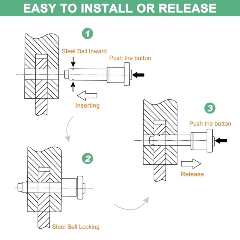 Sturdy Stainless Steel Quick Releases Locking Pin with Button Mechanism and Cord for Aviation Gym And Machinery