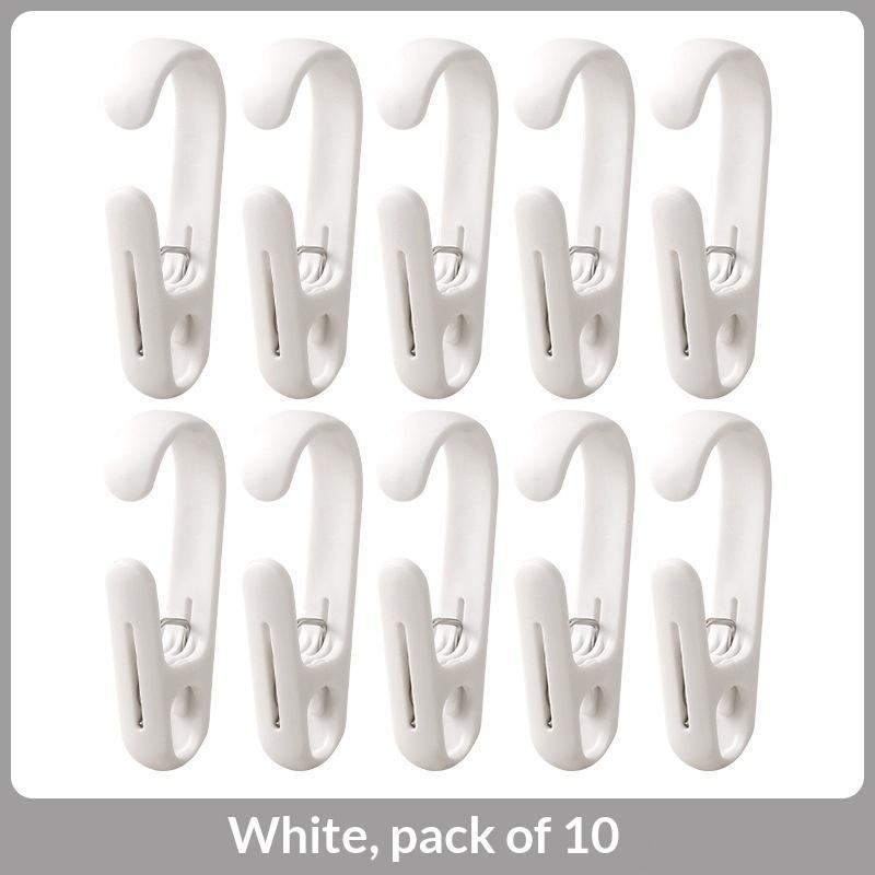 10Pcs Multifunctional Clip Kitchen Storage Hook Curtain Clip Hanging Plastic Clip Coat Clip Home Storage Hook Wall Hook