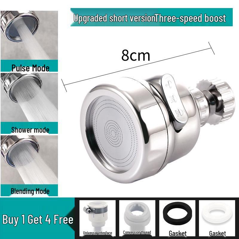 Universal Rotatable Splash-Proof Faucet Extender for Kitchen Sink