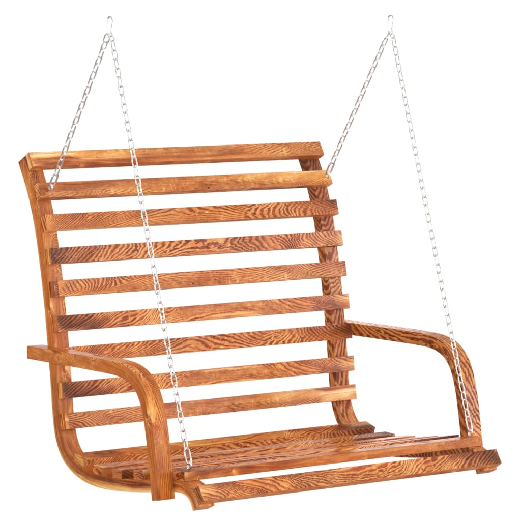 Hollywood Swing with Canopy Solid Fir Wood with Teak Finish