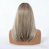 Women's Fashion Medium-Long Wig, Ash Blonde Side-Part Fringe High-Temperature Fiber Synthetic Hairpiece