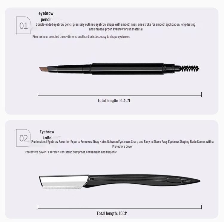 Complete Brow Grooming Set: Razor, Scissors, Tweezers, Pencil, Trimmer for Men & Women