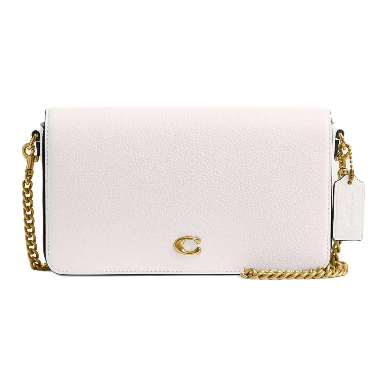 

Coach Mila 21 Gold Metal Accessory Chain Shoulder Strap Leather Crossbody Bag Small Women Bags White CAO01-B4HA Basic Set (Bag+Dust Bag)
