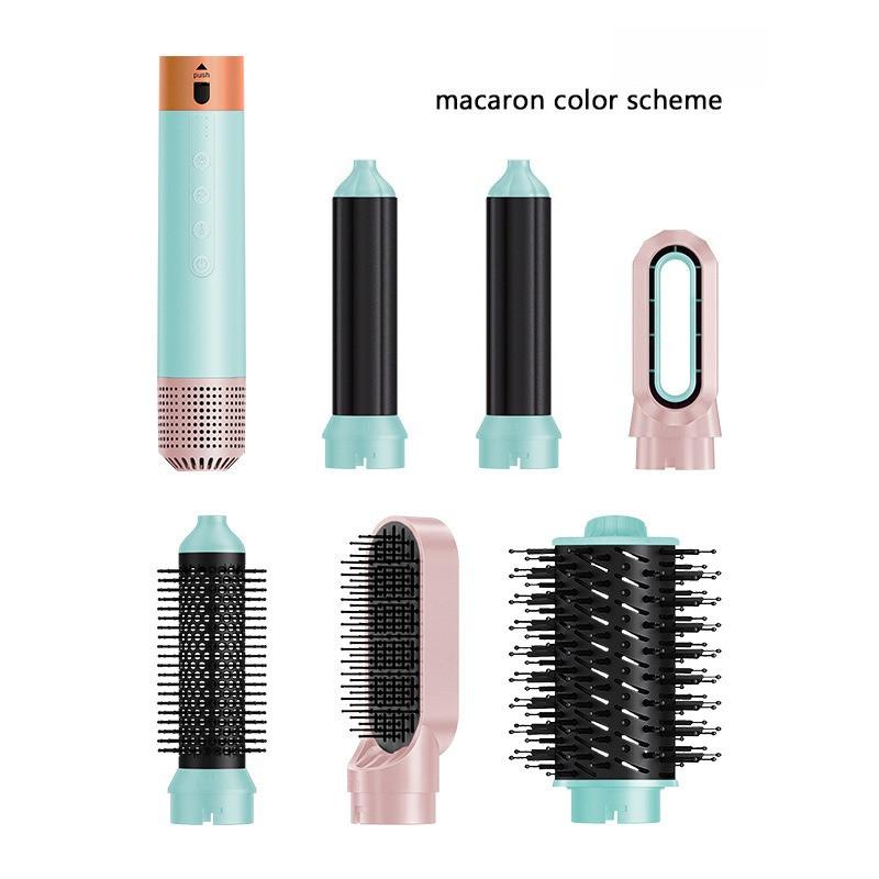 6-in-1 110000 RPM Silent Hot Air Comb Portable Multifunctional Curling Iron Professional Blow Dry Styling Comb