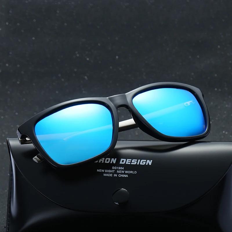 Rolipp Weight Square Sunglasses for Men Women UV400 Protection Blue Reflective Lens