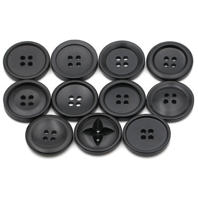 Resin Round Black Buttons Versatile Men'S And Women'S Clothes Coat Trench Coat Buttons Suit Suit Pants Jacket Buttons
