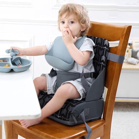 Fotelik dla malucha Oddychające krzesło kuchenne z oparciem Regulowane paski i podparcie poduszki Przenośne siedzisko do stołu jadalnego na posiłki rodzinne