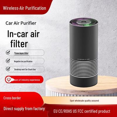 Rechargeable Car Ion Air Purifier: Removes Formaldehyde & Odors, Suitable for Car Interiors & Desktops.
