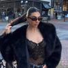 Winter Large Lapel Fur Jacket Women's Imitation Fox Fur Temperament Celebrity Style Faux Fur Jacket