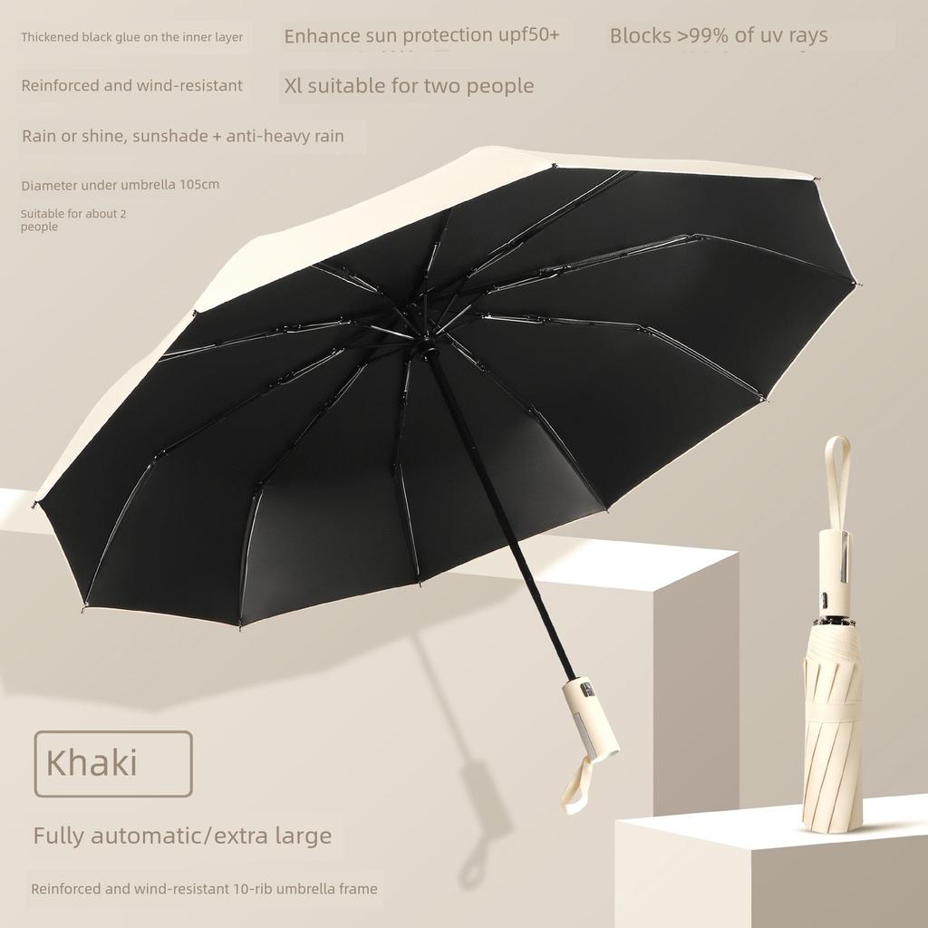 Fully Automatic Dual-Purpose Umbrella, Large Size, Thickened and Reinforced, Foldable Sunshade, Sun Protection, Uv Protection, Sun Umbrella for Men