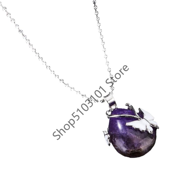 X6HE Refined Crystal Droplet Pendant Necklace Secure Clasp For Active Lifestyles