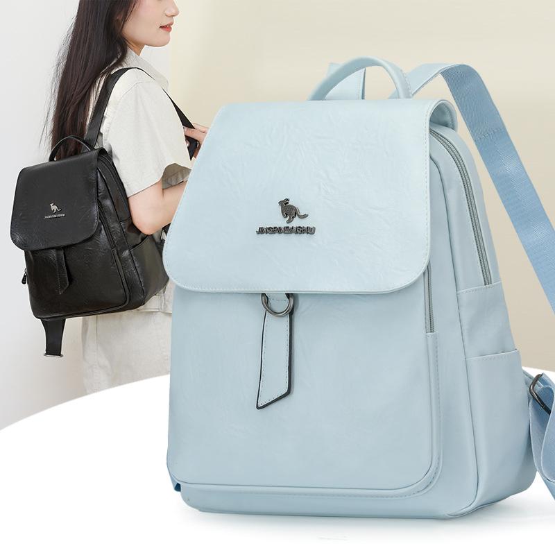 Women's Versatile Leather Backpack - Casual, Lightweight, Fashionable, Convertible Shoulder/Backpack Bag for Travel or School