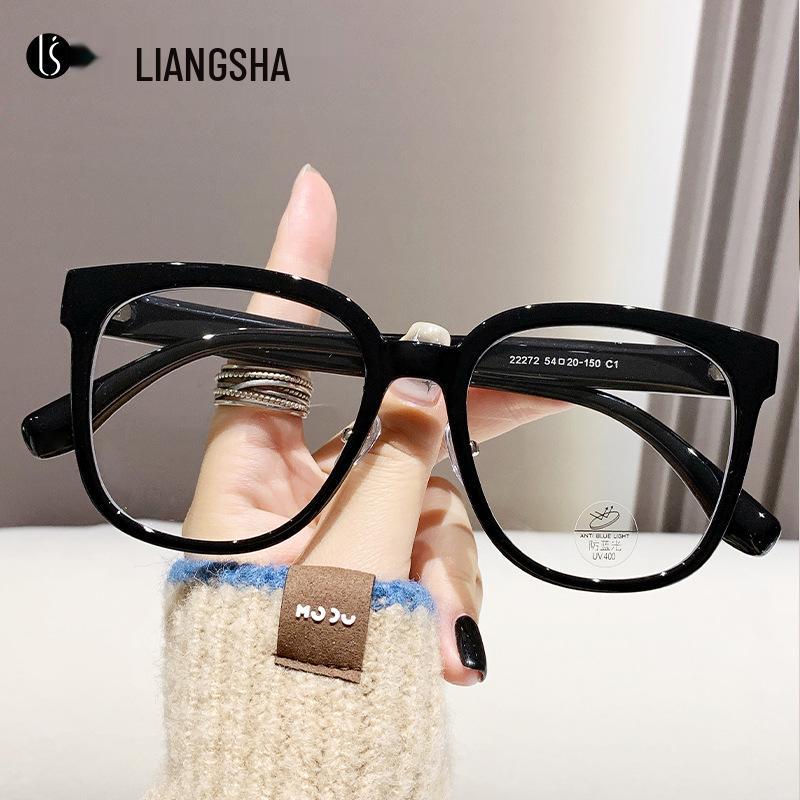 

Women s Large Black Eyeglass Frames - Slimming, Lightweight, Myopia-Compatible, Blue Light Filter