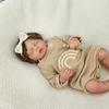 Reborn Bebe Loulou Neugeborenenpuppen Schlafendes Baby Handgefertigt Bemalt Lebensechte 3D-Haut mit Sichtbaren Adern Puppenspielzeug