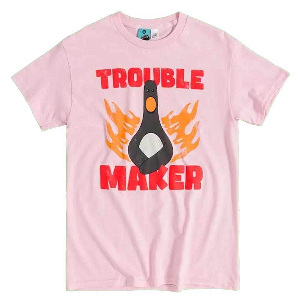 Wallace and Gromit Unisex Adult Trouble Maker Feathers McGraw T-Shirt