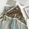 Multi-Functional Triangle Scarf Silk Satin Decorative Headscarf Casual Waist Belt  Women Girls