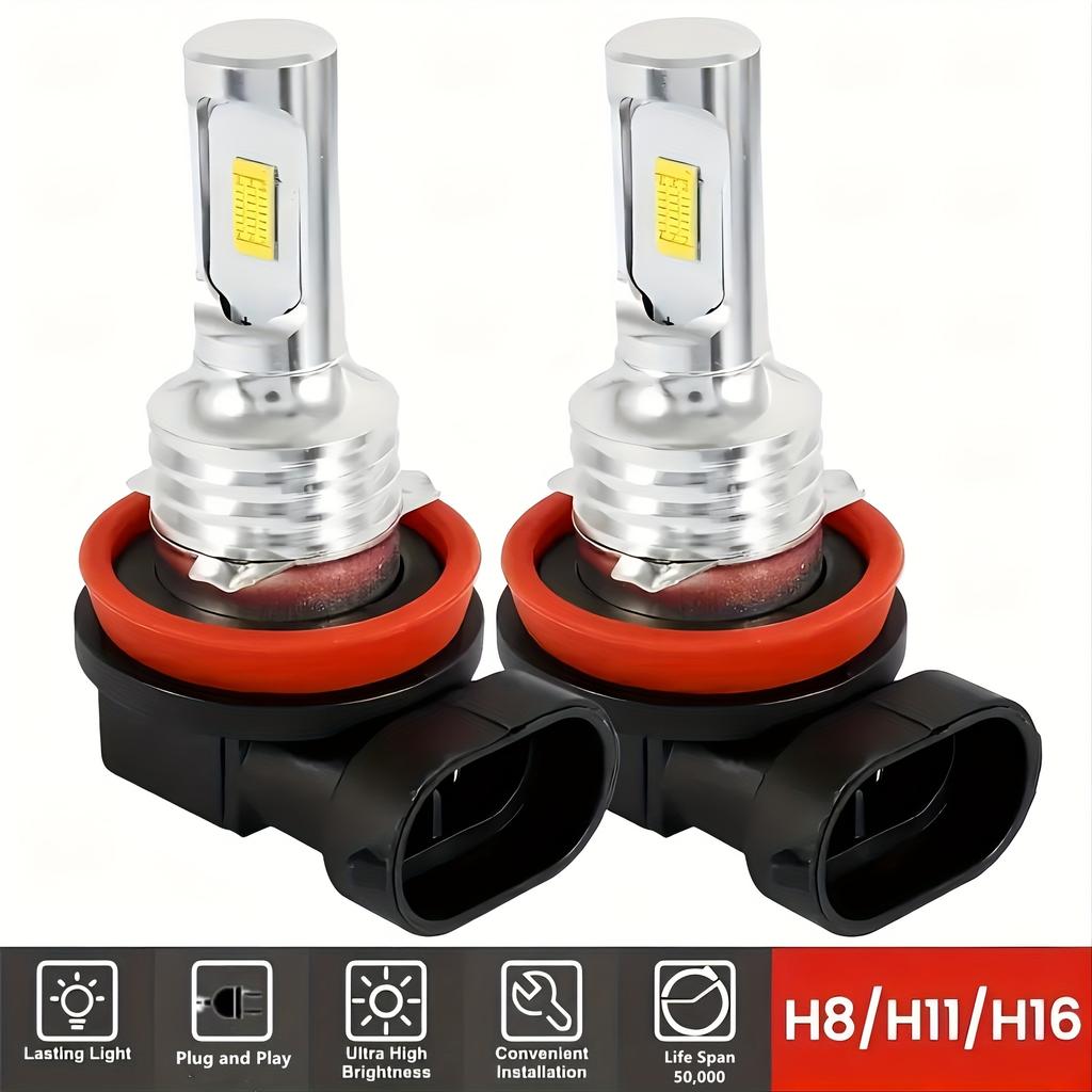 2Pcs H11 H9 H8 3570 Chip LED Fog Light Bulbs 6000K White Super Bright Waterproof Headlight Driving Bulb Car Accessories