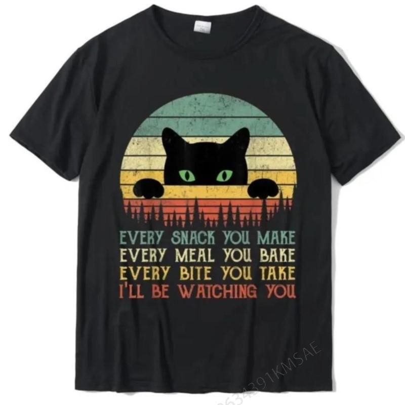 

Каждый перекус, который ты делаешь, Кот Смешной Кот Мама Кот Папа Футболка для мужчин Хлопок С принтом букв Футболки Повседневная мужская футболка S разноцветный