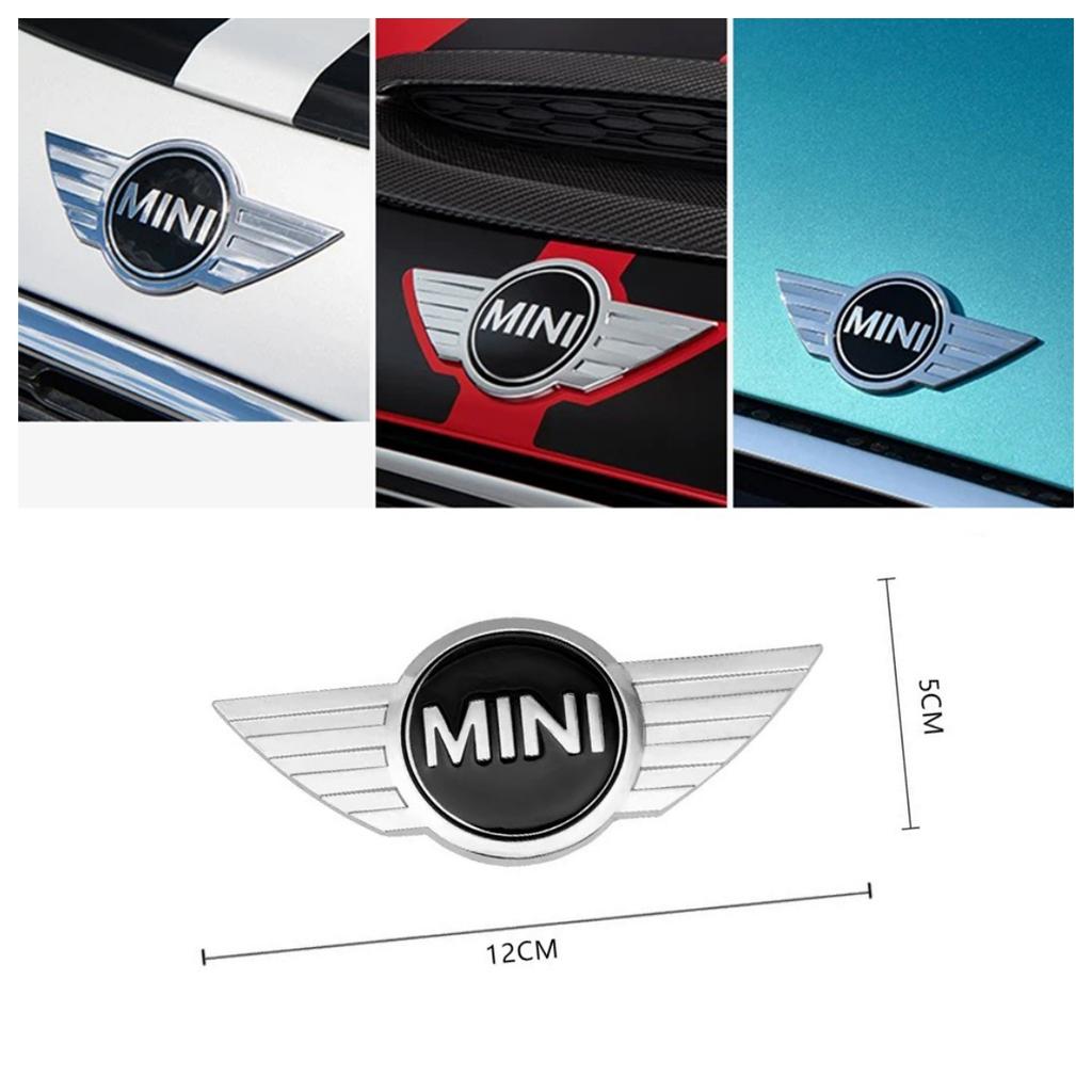 1pcs Mini 3D Metal Black Mini Emblem Car Front Hood/Rear Trunk Badge for Mini Cooper R56 R50 R58 R52 R53 R55f56 F55 Accessories