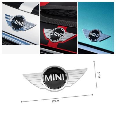 1 st Mini 3D metall svart Mini Emblempaket Bil Framhuv/Baklucka Emblem för Mini cooper R56 R50 R58 R52 R53 R55f56 f55 Tillbehör