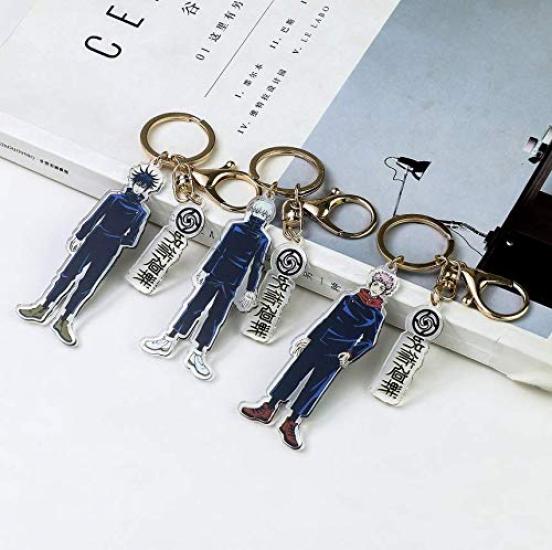 Jujutsu Kaisen Keychain Goods Kugisaki Nobara Cute Character Stylish Keychain for Mobile Ornament [LESUN] - Itadori, Yuji, Gojo, Satoru, - Design,