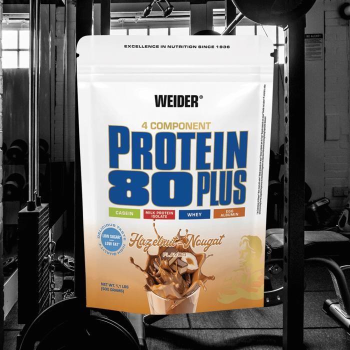 Weider sachet de protein 80+ noisette nougat 500g