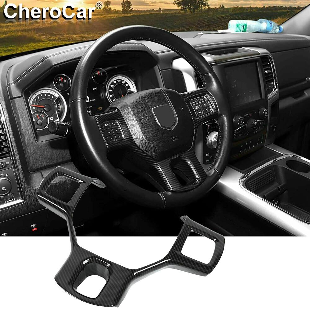 for 2011+ Dodge RAM 1500 2500 3500 Inner Steering Wheel Frame Trim Carbon Fiber