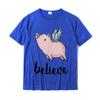 Believe Flying Pig With Wings Motivational Pigs Fly Gift Tshirt Casualnormal Tops T Shirt Prevailing Cotton Unisexs Tshirts