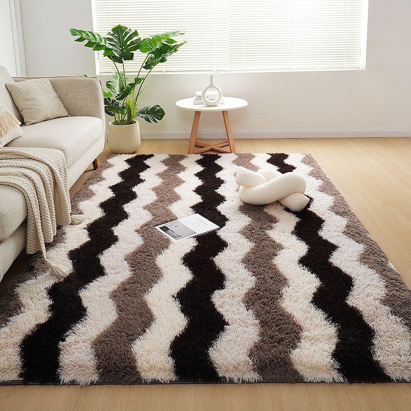 Plush Tie-dye Living Room Full Carpet Floor Mat Thickened Soft Carpet Bedroom Bedside Silk Wool Floor Mat