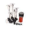 12V 130db 5 Trumpet Musical Jazz Air Horn Kit pro auto SUV Truck Van Boat