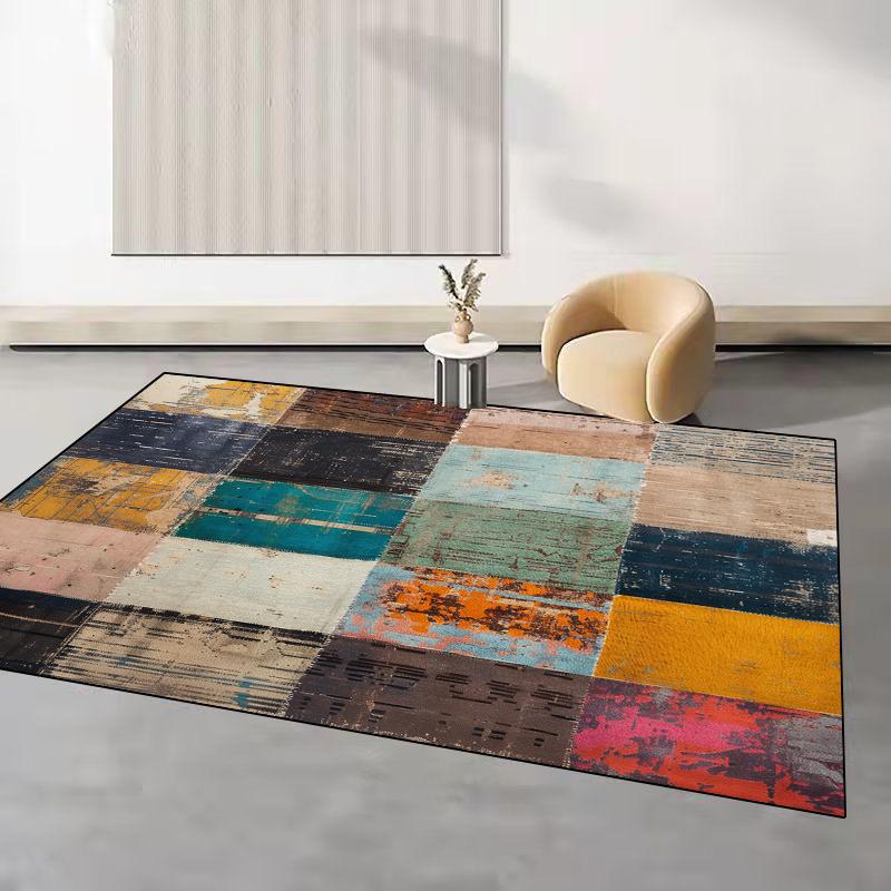 Retro Abstract Style Carpet Living Room Decoration Light Luxury Easy Clean Non-slip Sofa Side Rugs for Bedroom Floor Mat Tapete