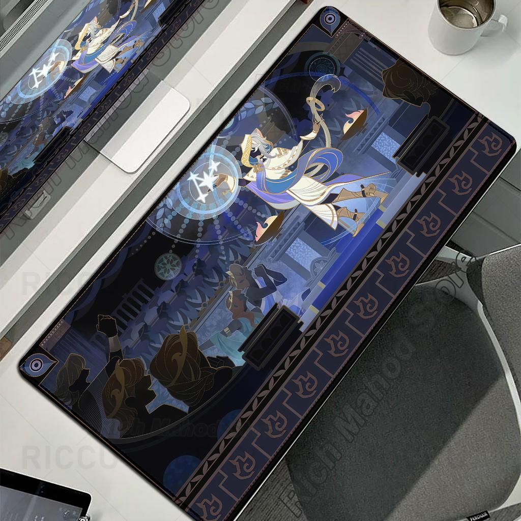 Anime Genshin Impact Mauspads Rutschfest Tastatur Erweitertes Schreibtischunterlage Spiel Furina Neuvillette Mavuika Wanderer XXL Großes Mauspads