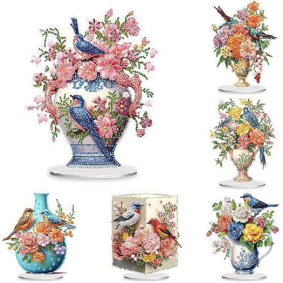 ARTopet DIY Diamond Desktop Ornament Special Shaped Crystal Diamond Art Painting Tabletop Ornaments Single Sided Diamond Ornament for Adult Beginner