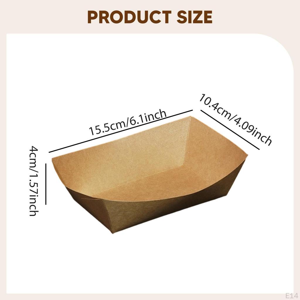 Paper Food Boats Packaging Tray Storage Non Reusable for Dessert Snack Taco