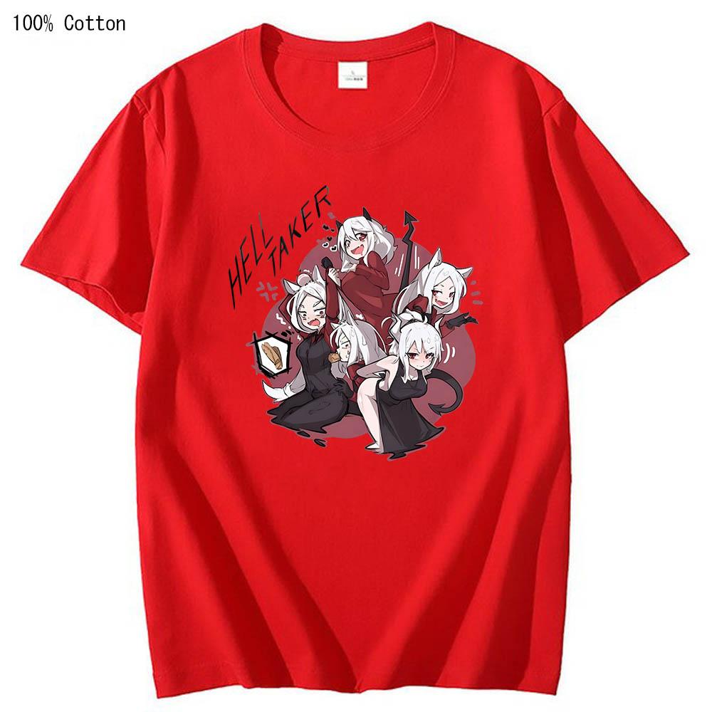 Helltaker Manga Anime T-shirt Casual Soft Short Sleeve Tshirt 100% Cotton Tee-shirt Fashion Pouplar Cute Comic Men/women Tshirts