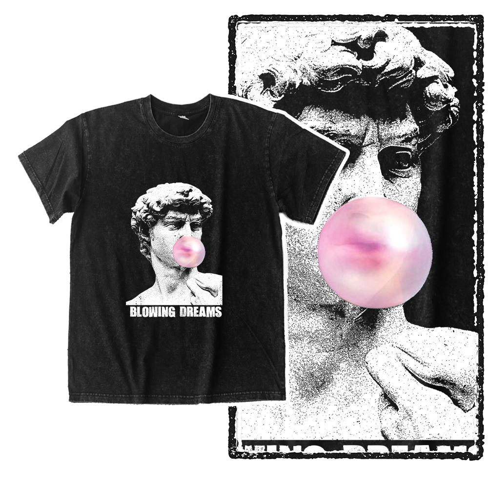 Michelangelo David Graphic T Shirt Men Vintage Washed Tee 100% Cotton Classical Art Streetwear Shirt