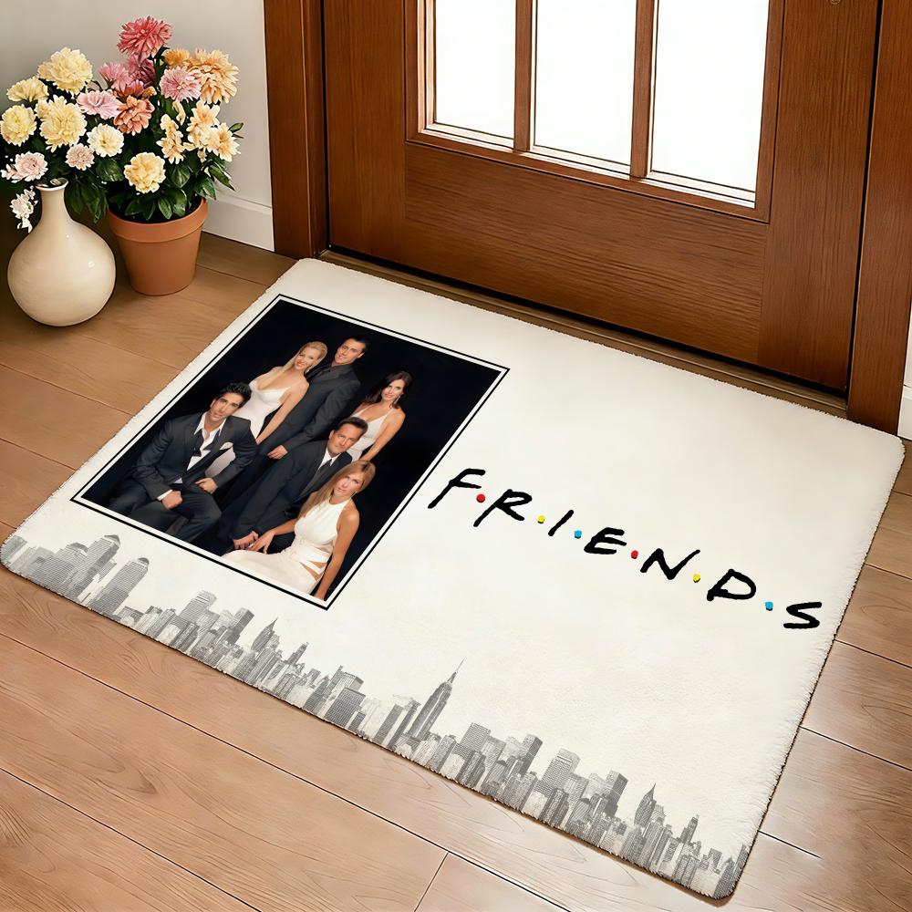 Friends Welcome Floor Mat Cozy Flannel Soft Thick Non-Slip Mat For Living Room Bedroom Kitchen Decor Rugs
