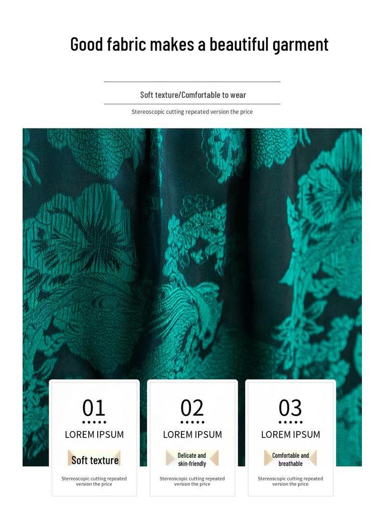 Damen Frühling/Sommer Schwarzer Jacquard A-Linien-Rock: Retro High Waist Schlankmachend für Mütter mittleren Alters