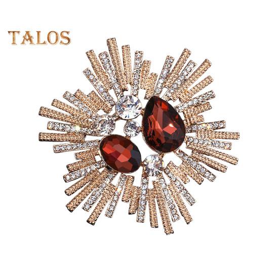 Brooch Flower Shape Unisex Rhinestone Decor Retro Bag Suit Coat Collar Hat Scarf Decoration Clothes Pin Party Prom Bride Wedding Garment Jewelry