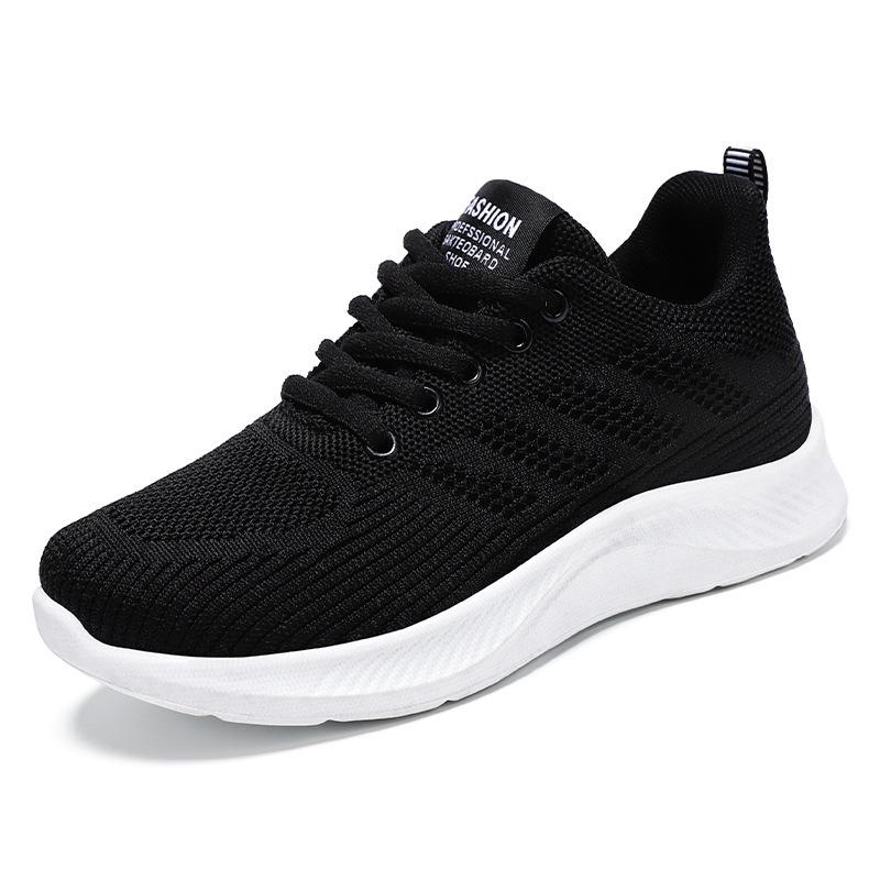 Women s Breathable Color-Block Flyknit Mom Shoes - Versatile Casual Sneakers 40