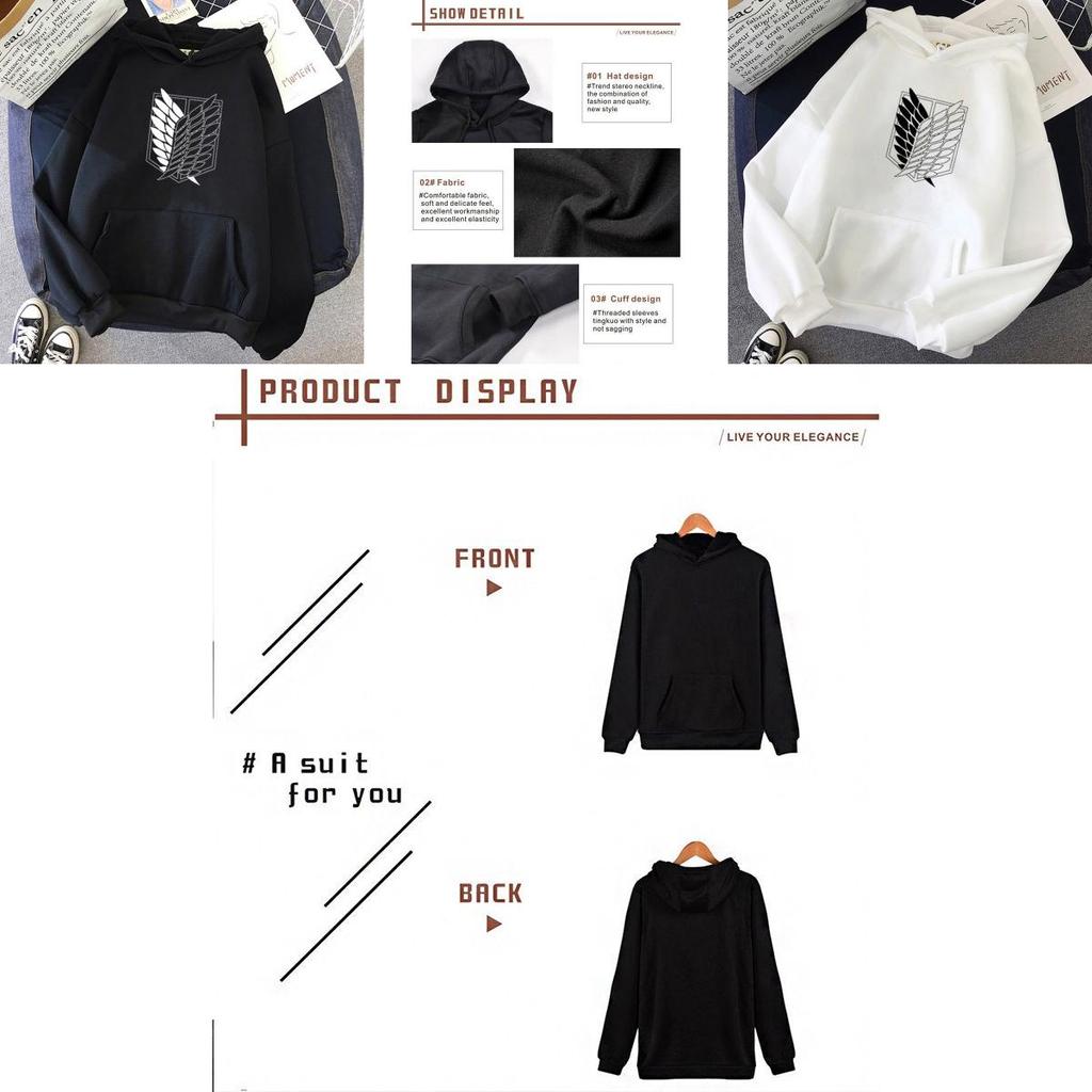 Attack On Titan Corps Mikasa Eren Hoodie Top Sweatshirt For Cozy Comfort And Fashionable Style