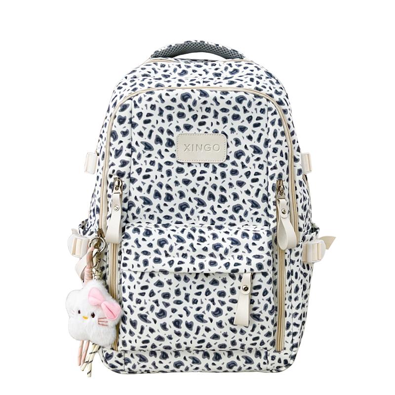 Sac à dos Imprimé Léopard Vache Lycéen Lycéenne Sac d'École Sac à Dos de Campus Féminin