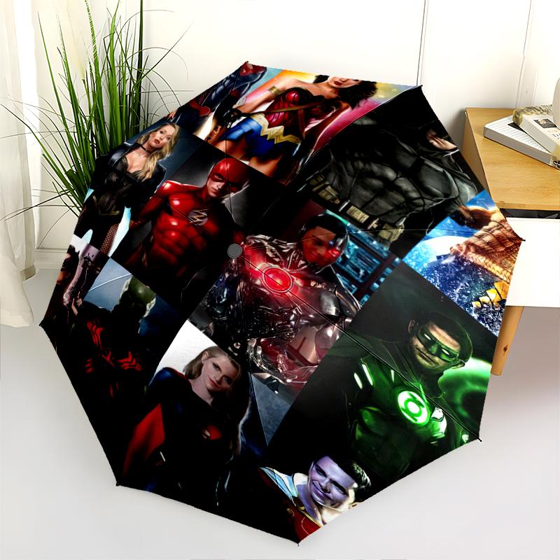 

4pc Batman pattern Umbrella Portable Folding Umbrella Iron Frame Hole Bone Structure Outdoor Home Umbrella разноцветный